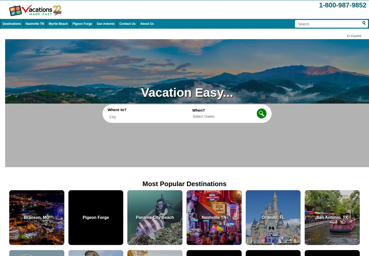 Screenshot of vacationsmadeeasy.com