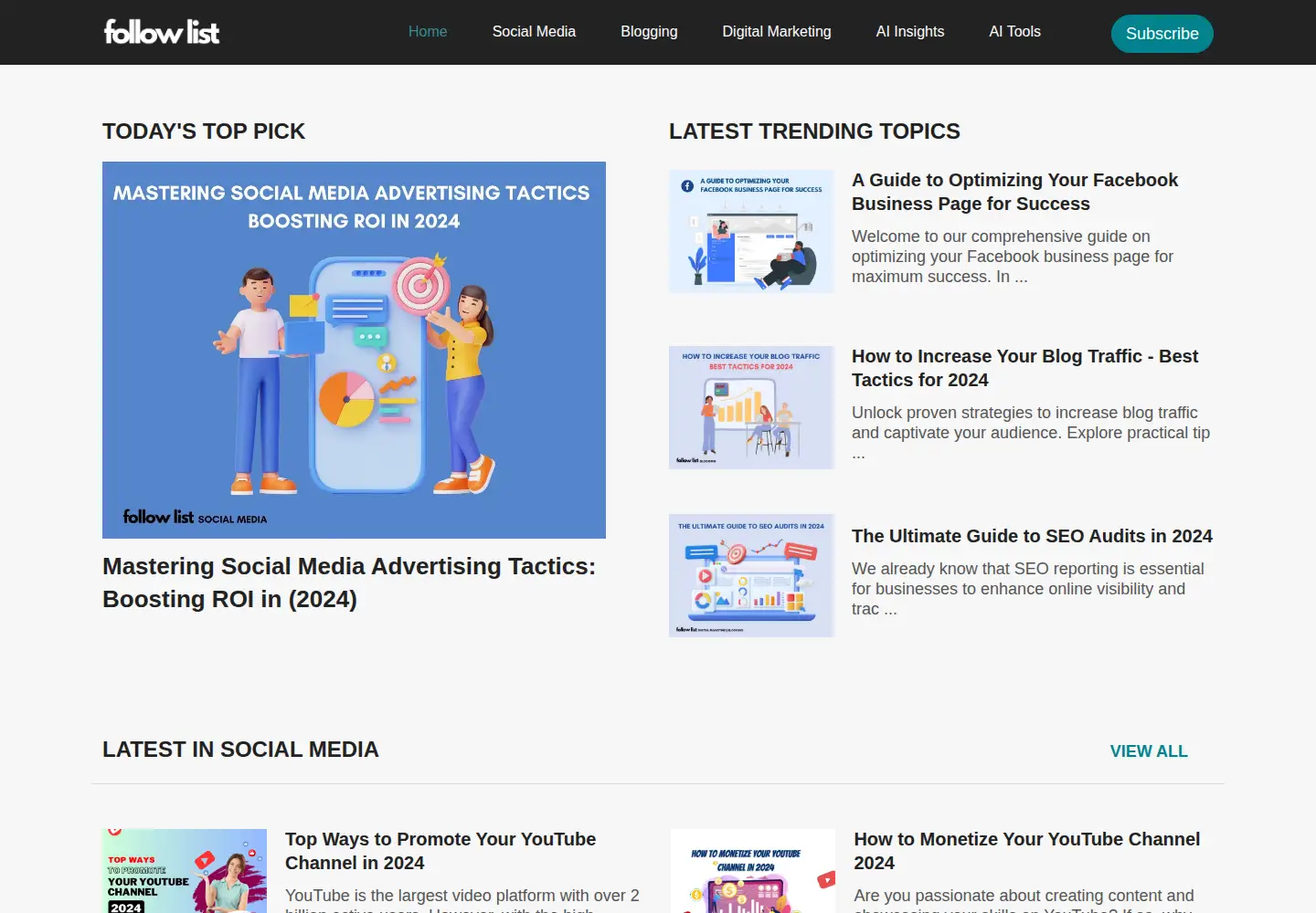 Captured homepage of followlist.com in the current scan