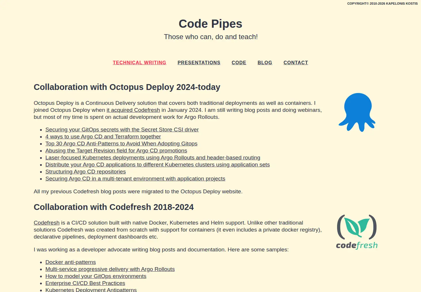 Screenshot of codepipes.com
