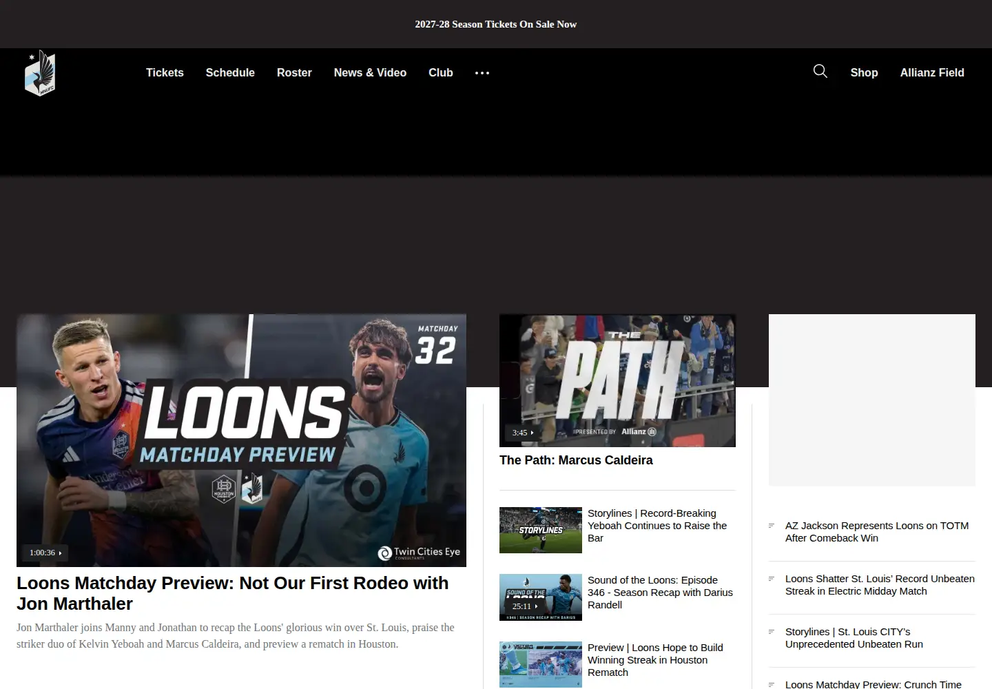 Captured homepage of mnunitedfc.com in the current scan