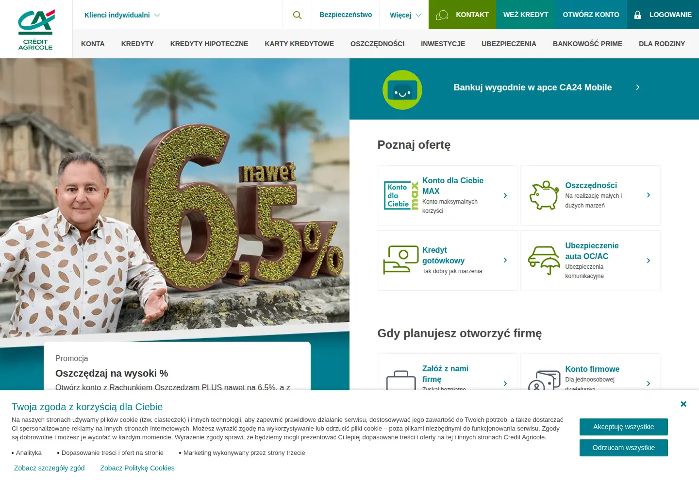 Screenshot of credit-agricole.pl