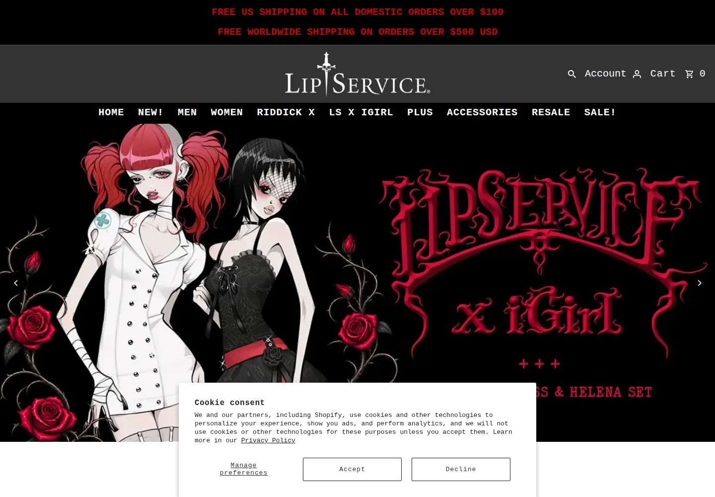 Screenshot of lip-service.com