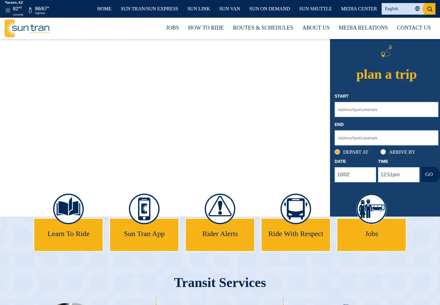 Screenshot of suntran.com
