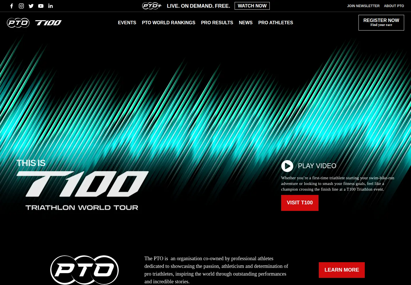 Screenshot of protriathletes.org