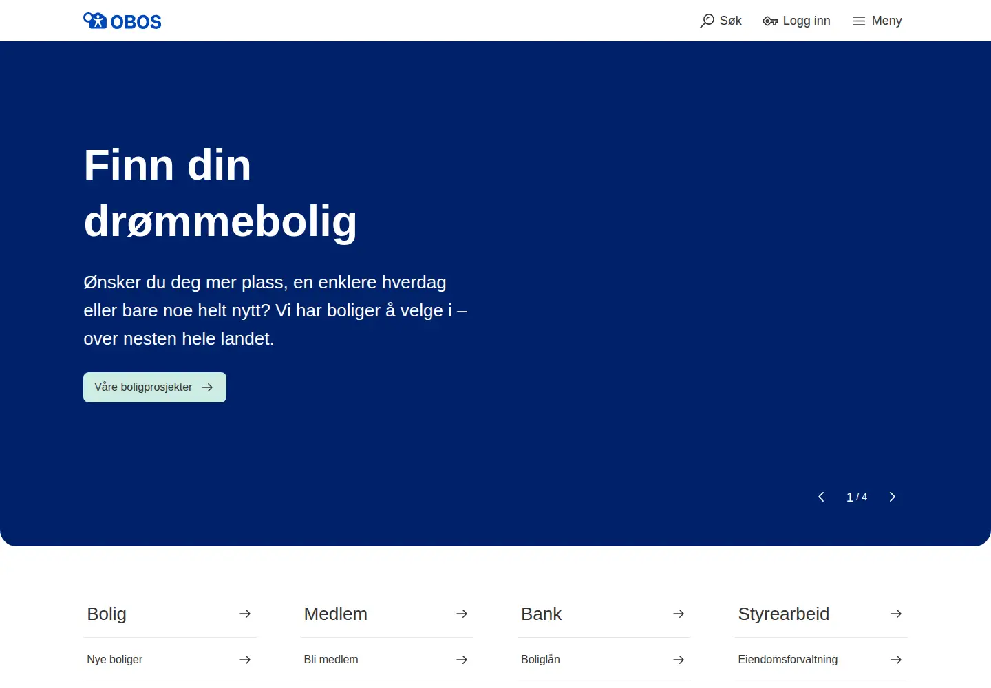 Screenshot of obos.no