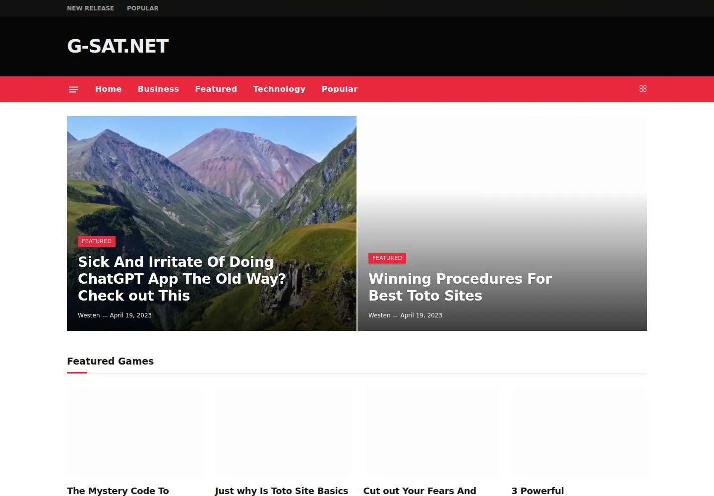Captured homepage of g-sat.net in the current scan