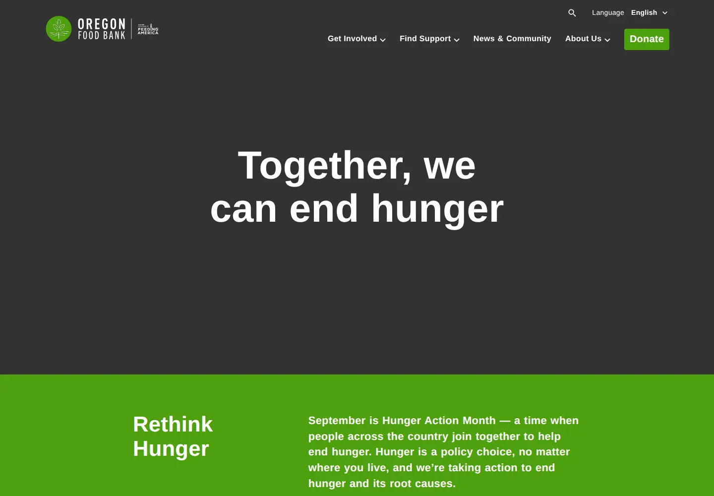 Screenshot of oregonfoodbank.org