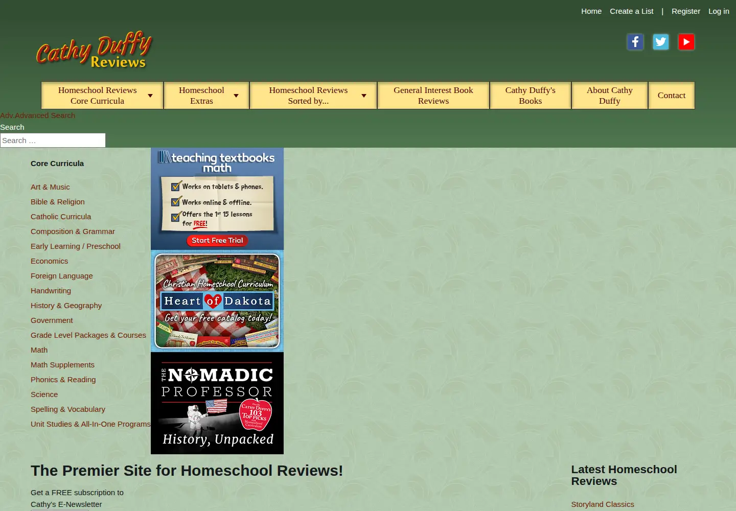 Captured homepage of cathyduffyreviews.com in the current scan