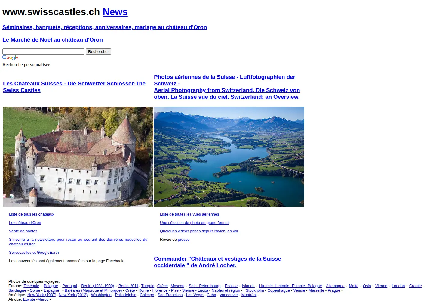 Captured homepage of swisscastles.ch in the current scan