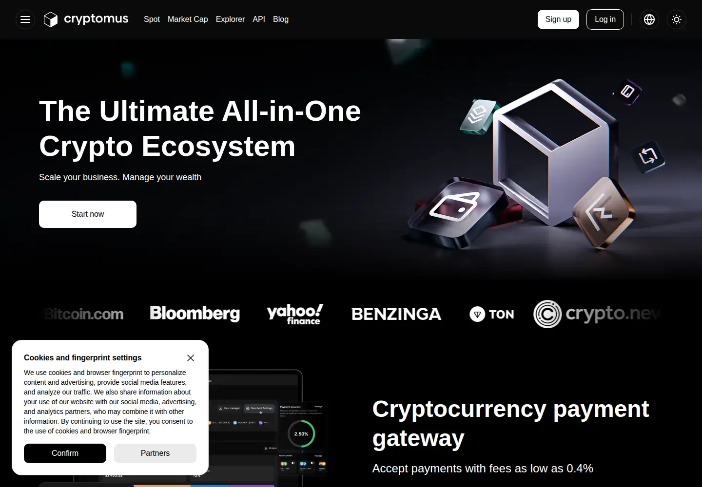 Screenshot of cryptomus.com