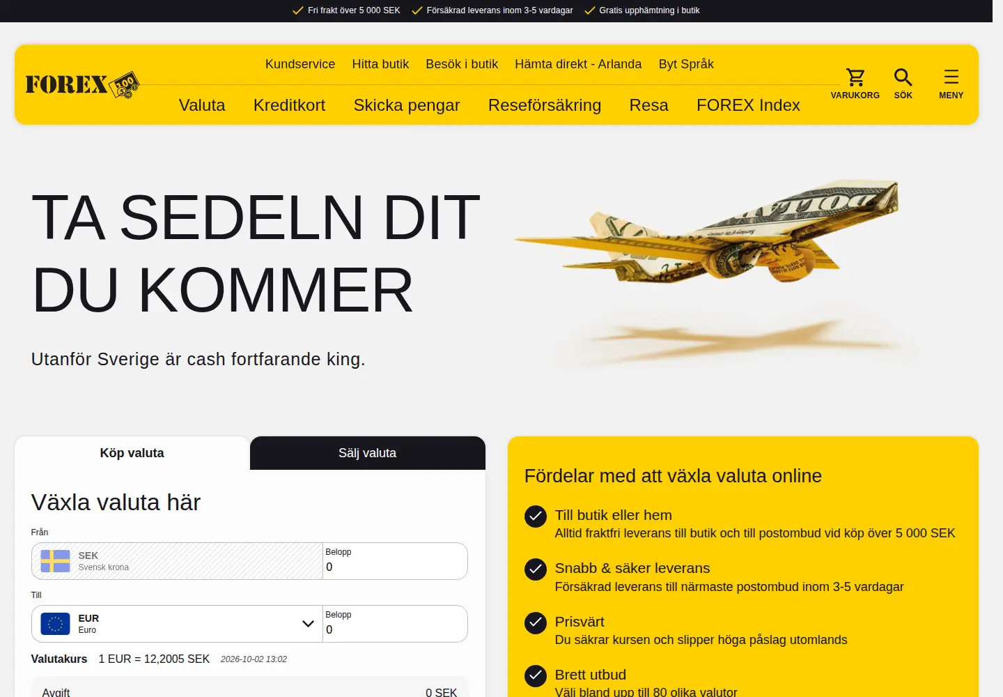 Captured homepage of forex.se in the current scan