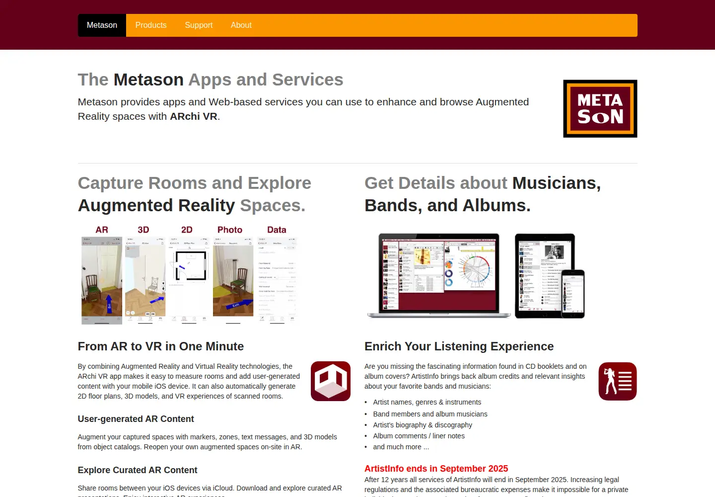 Screenshot of metason.net