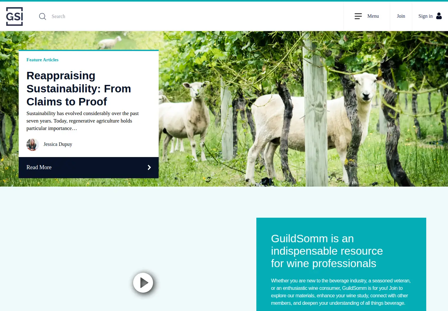 Screenshot of guildsomm.com