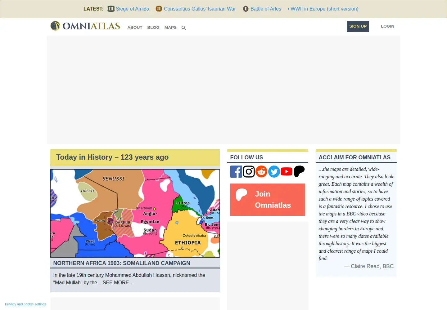 Captured homepage of omniatlas.com in the current scan