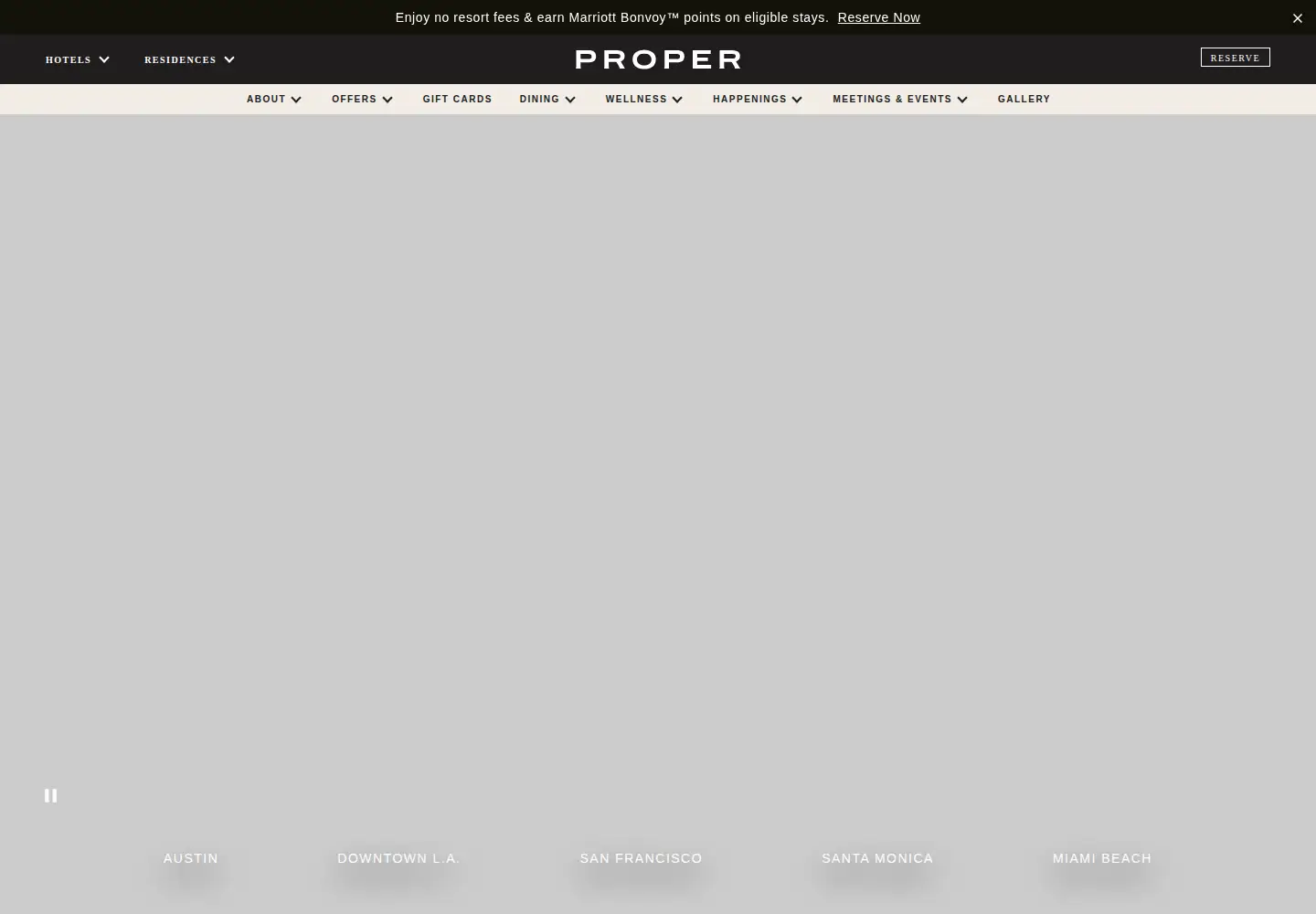 Captured homepage of properhotel.com in the current scan