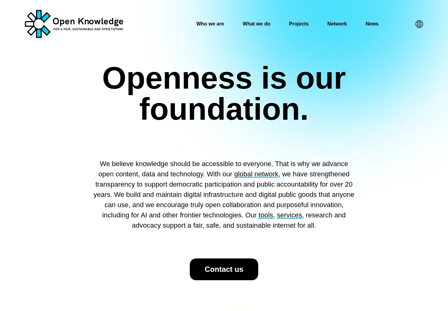 Captured homepage of okfn.org in the current scan
