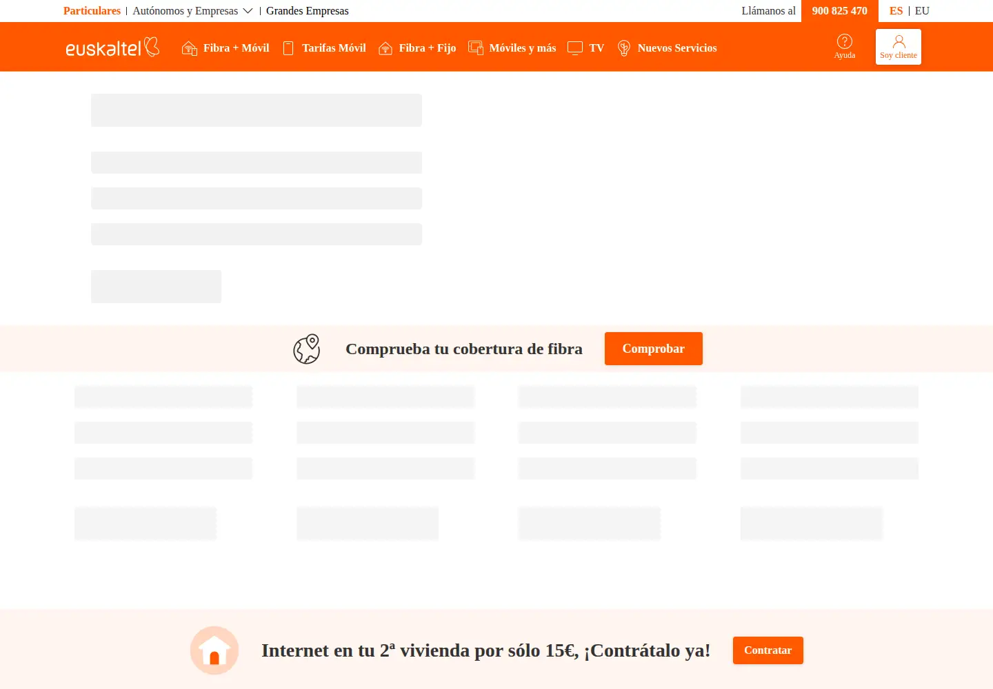 Screenshot of euskaltel.com