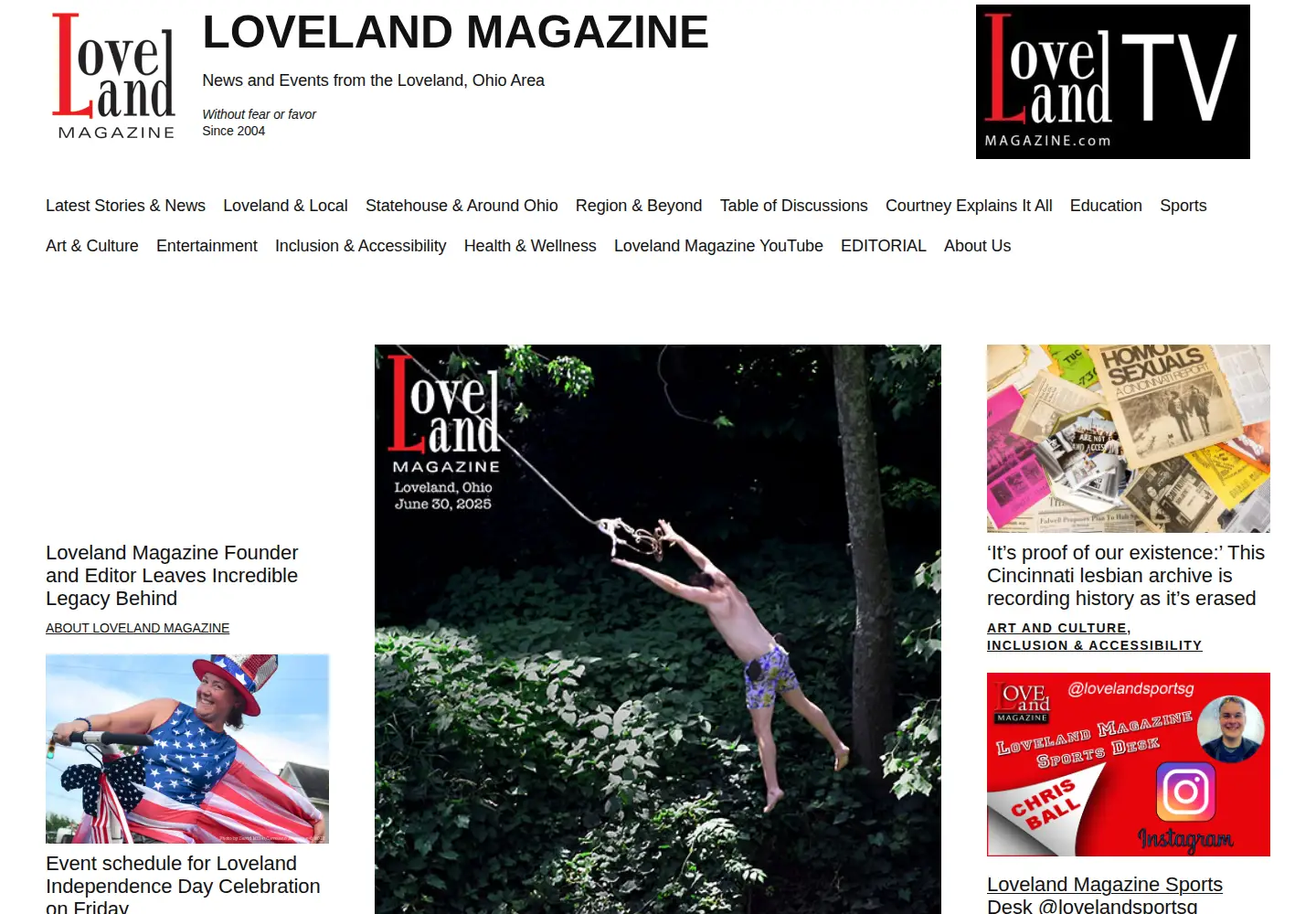 Captured homepage of lovelandmagazine.com in the current scan