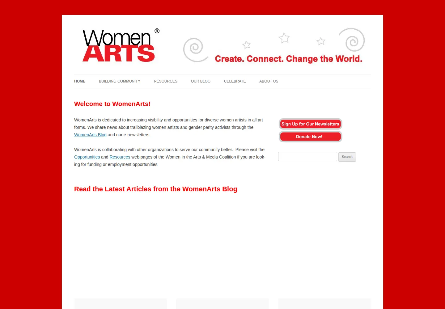 Screenshot of womenarts.org