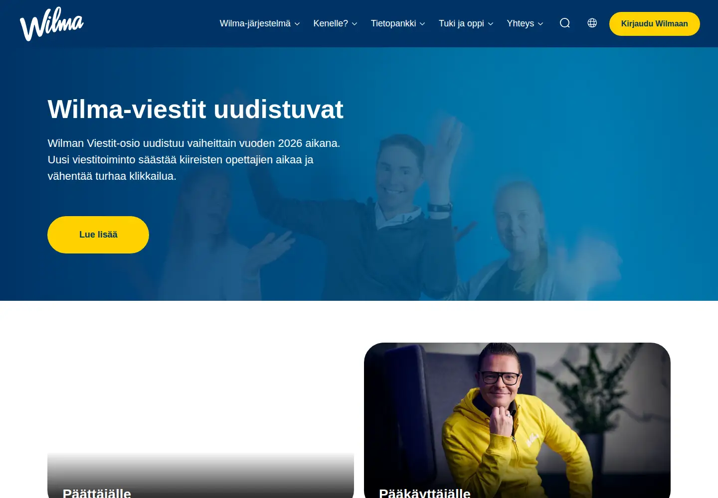 Screenshot of wilma.fi