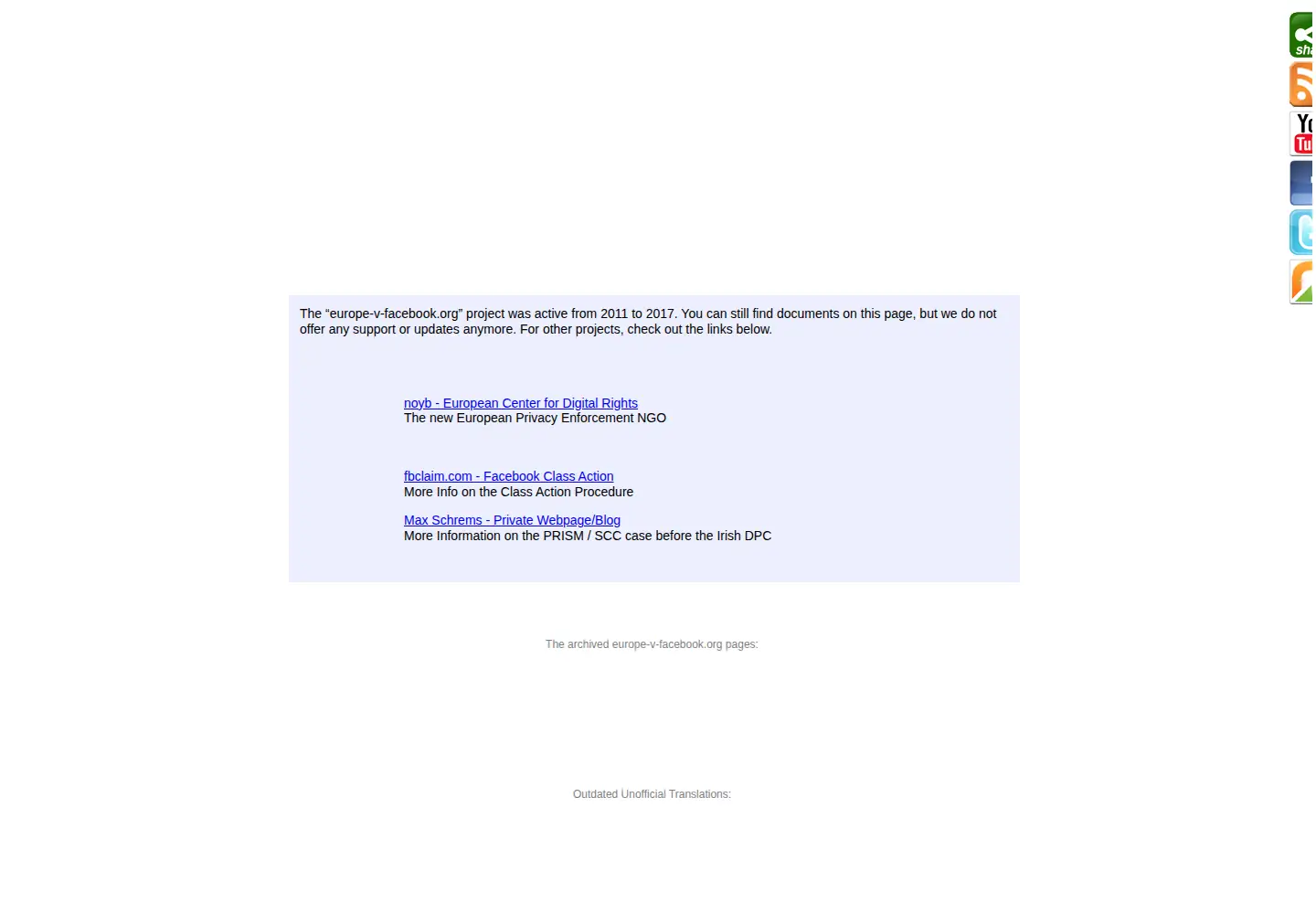 Screenshot of europe-v-facebook.org