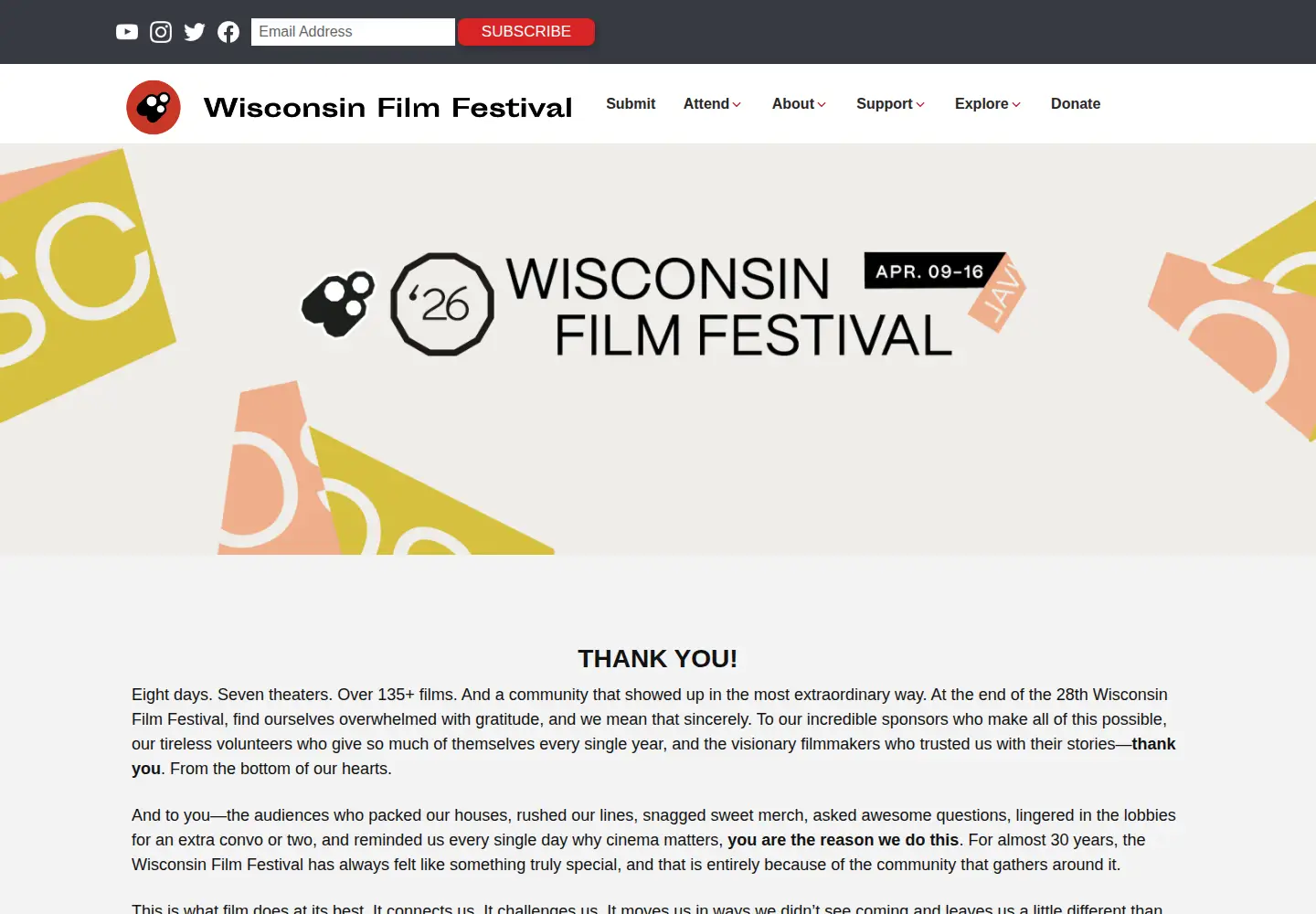 Captured homepage of wifilmfest.org in the current scan