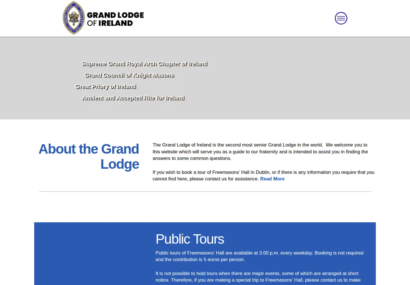 Screenshot of freemason.ie