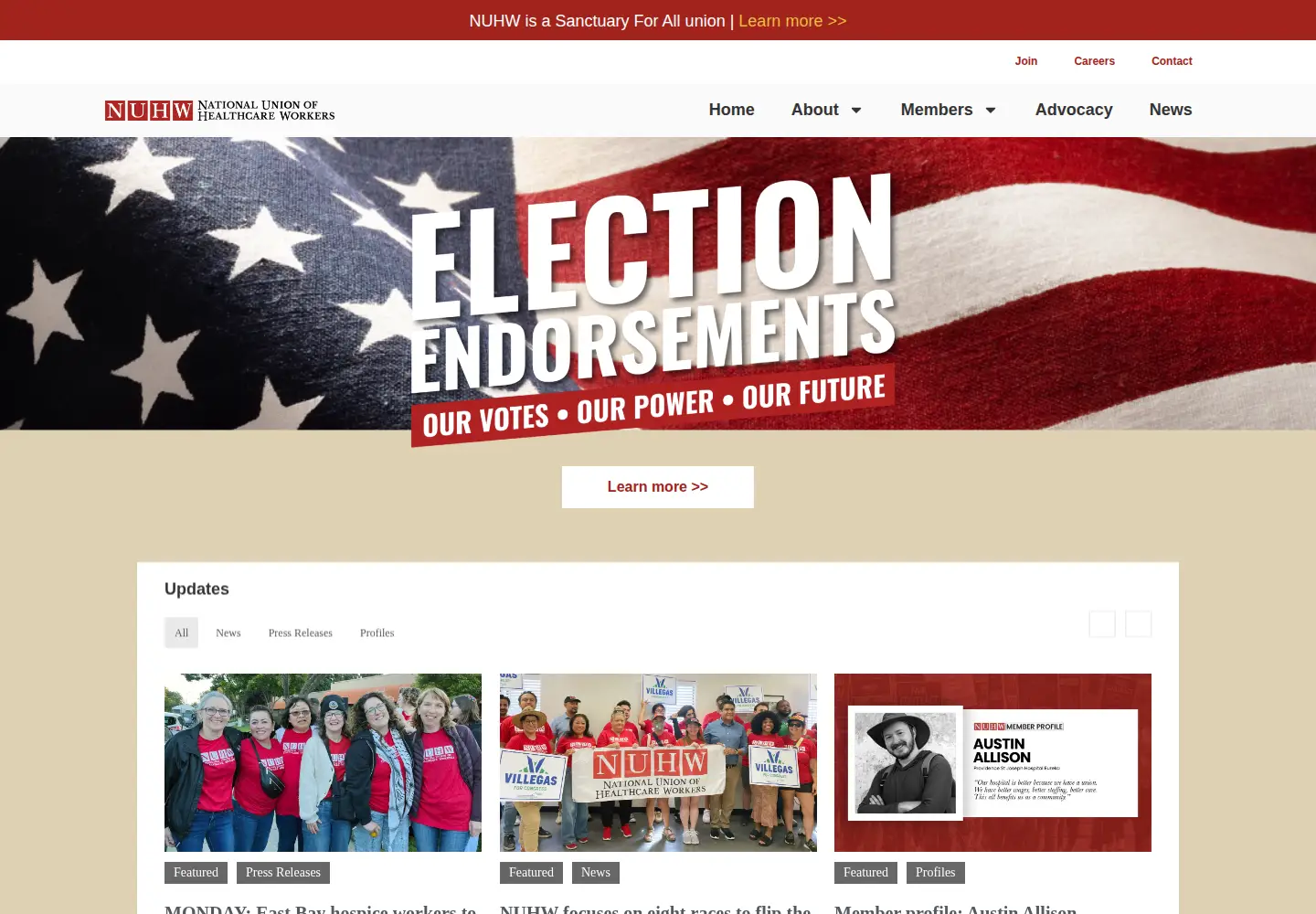 Screenshot of nuhw.org
