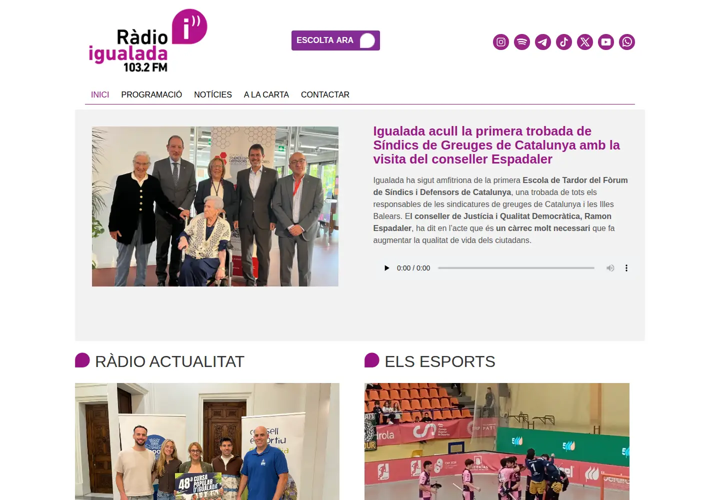Captured homepage of radioigualada.cat in the current scan
