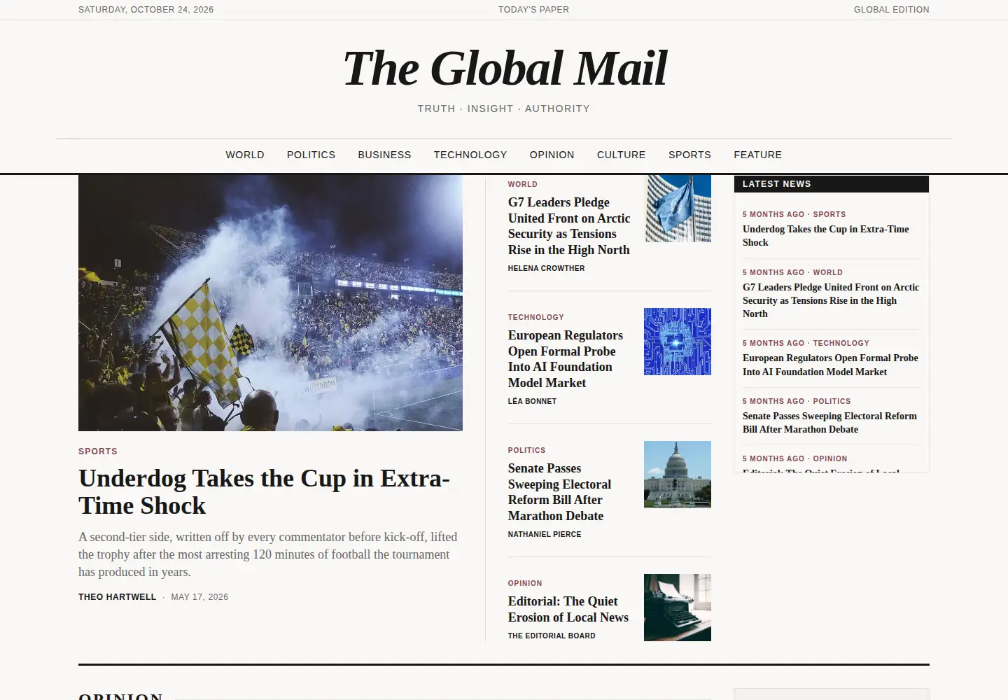 Captured homepage of theglobalmail.org in the current scan