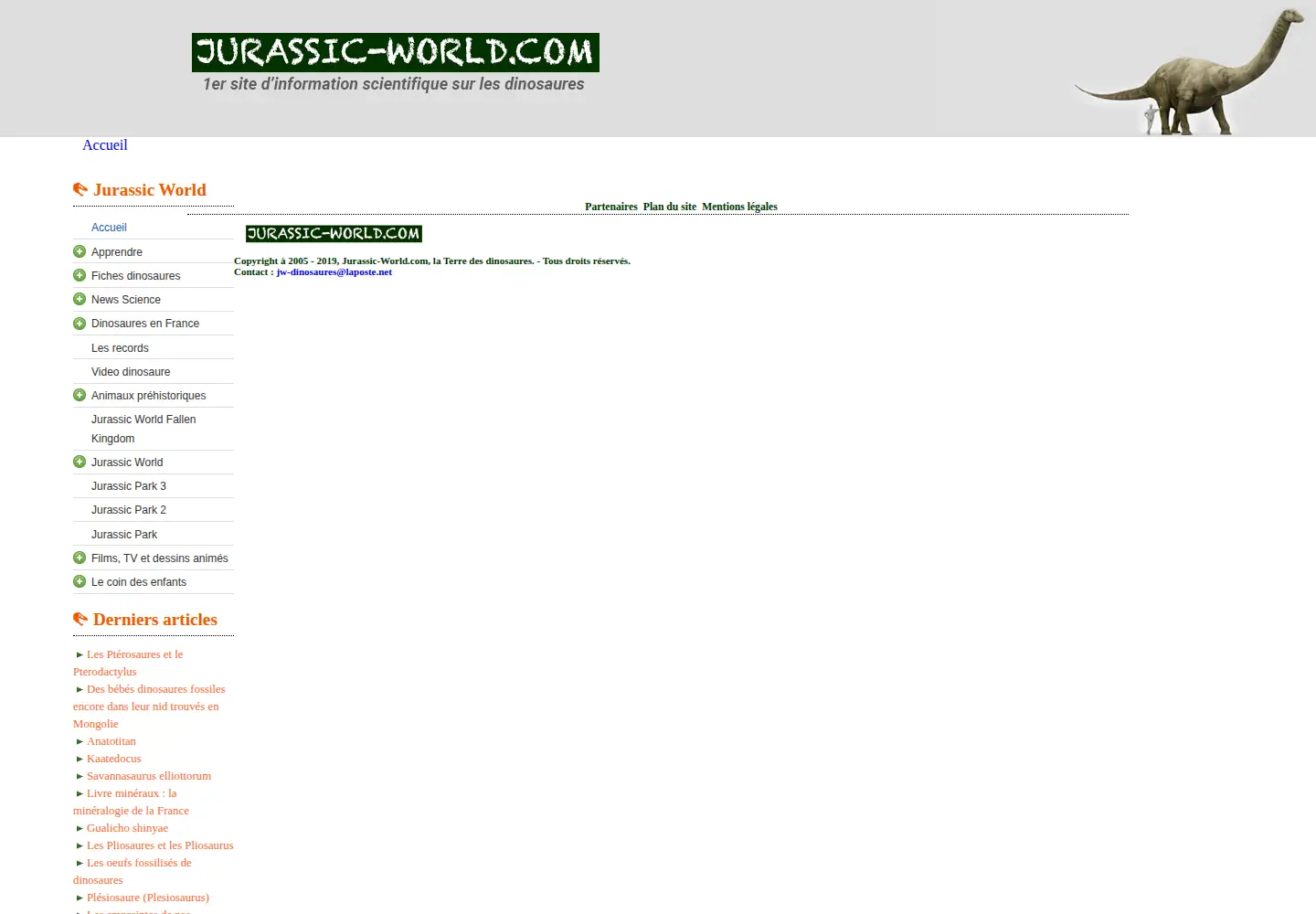 Captured homepage of jurassic-world.com in the current scan