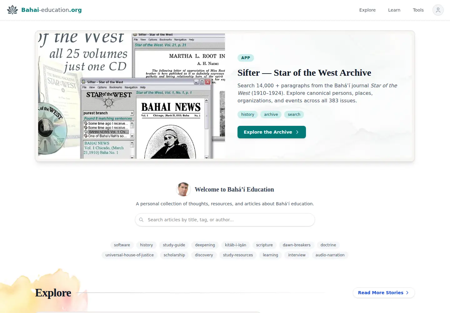 Screenshot of bahai-education.org