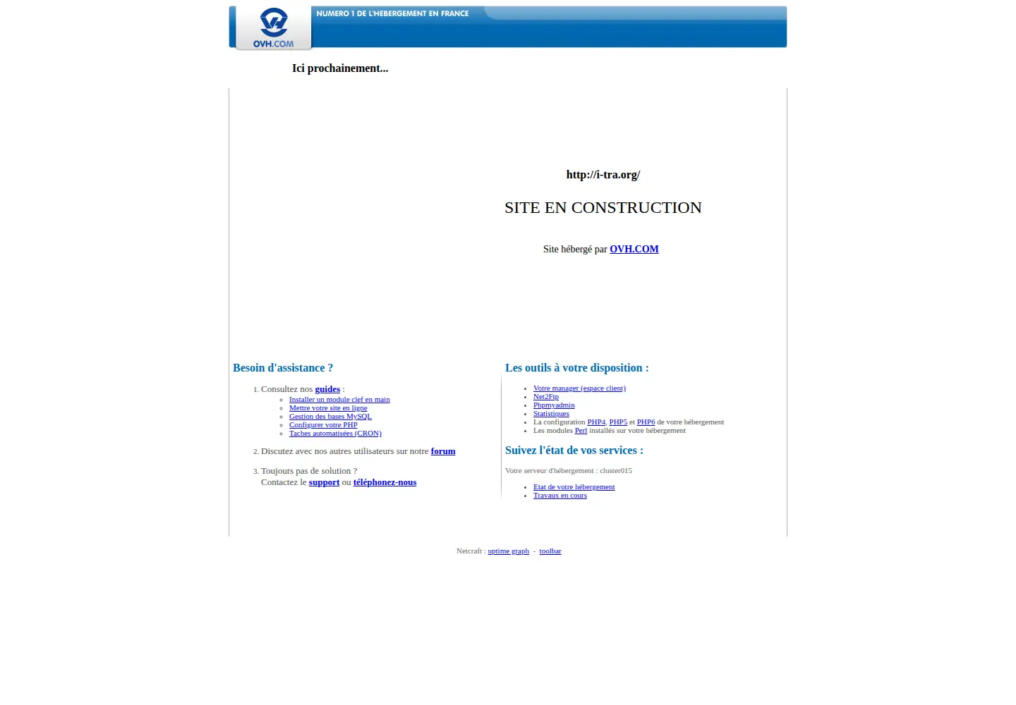 Captured homepage of i-tra.org in the current scan