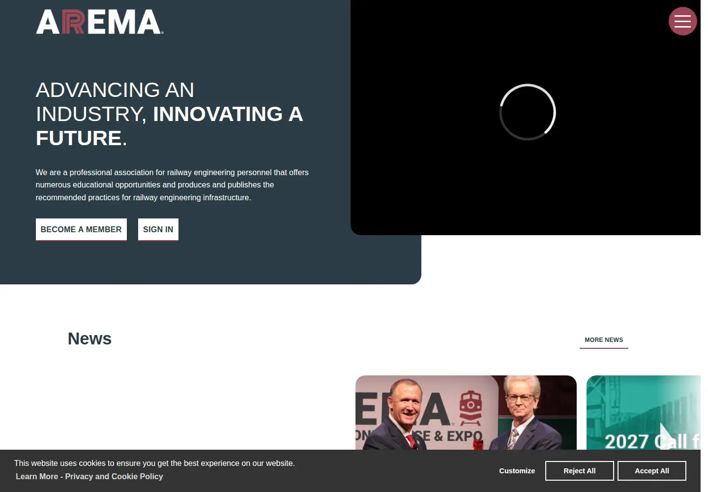 Screenshot of arema.org