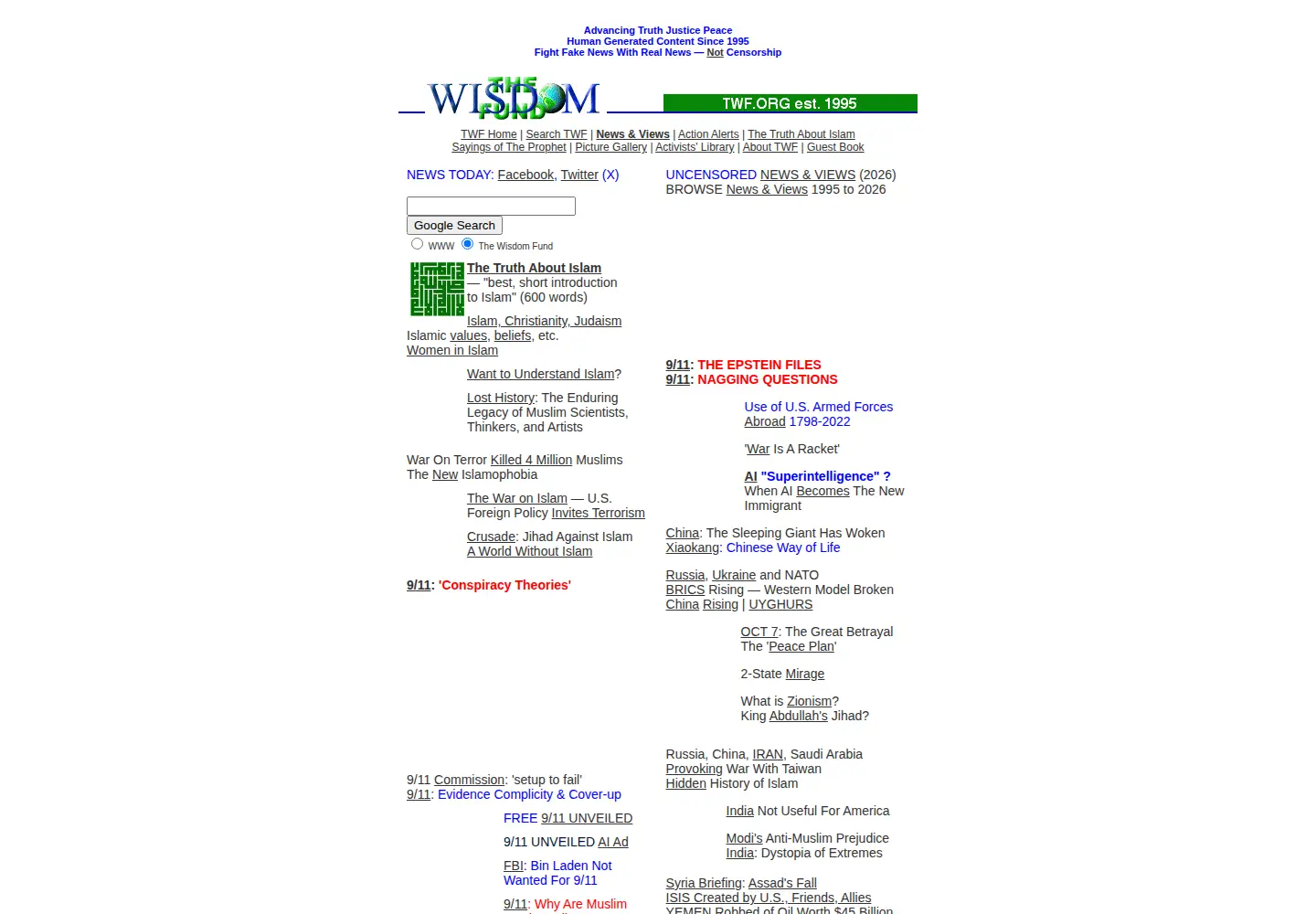 Screenshot of twf.org