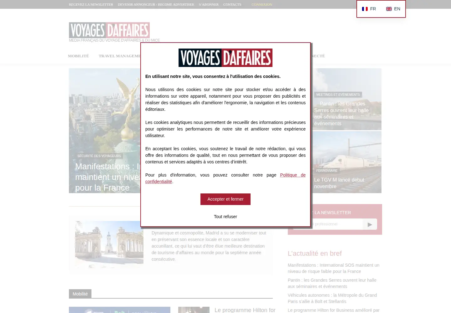 Screenshot of voyages-d-affaires.com