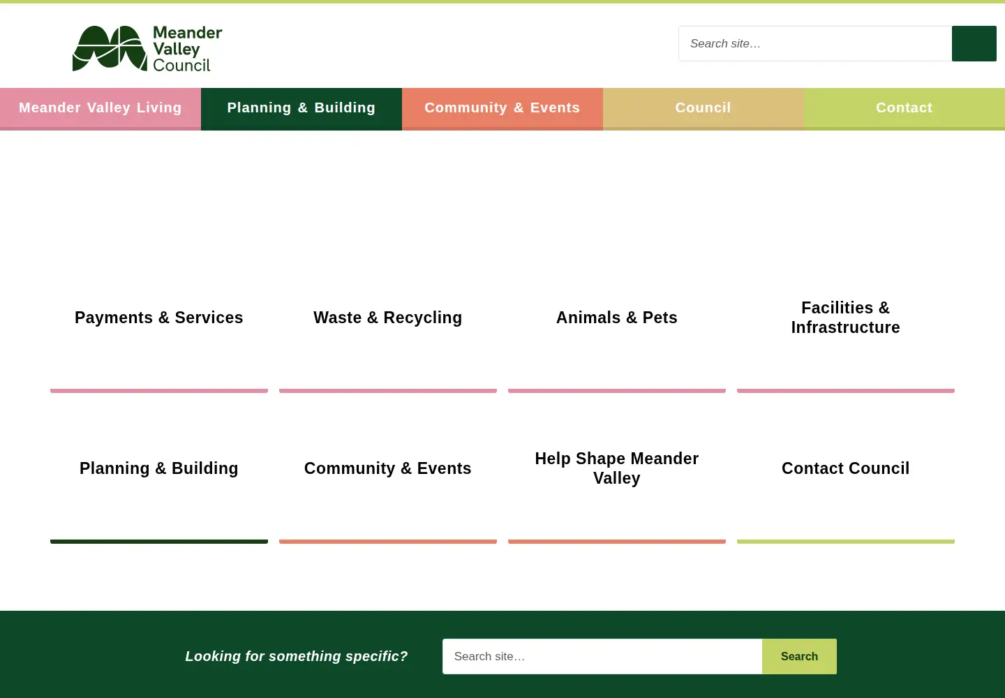 Screenshot of meander.tas.gov.au