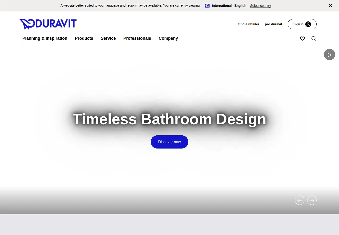 Screenshot of duravit.com