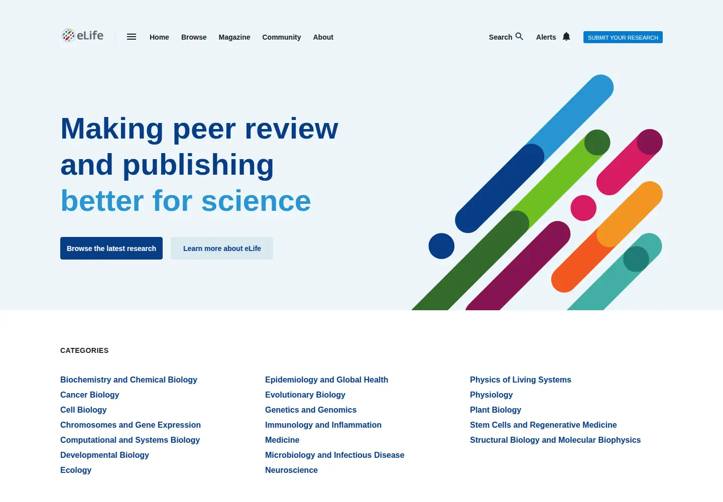Screenshot of elifesciences.org