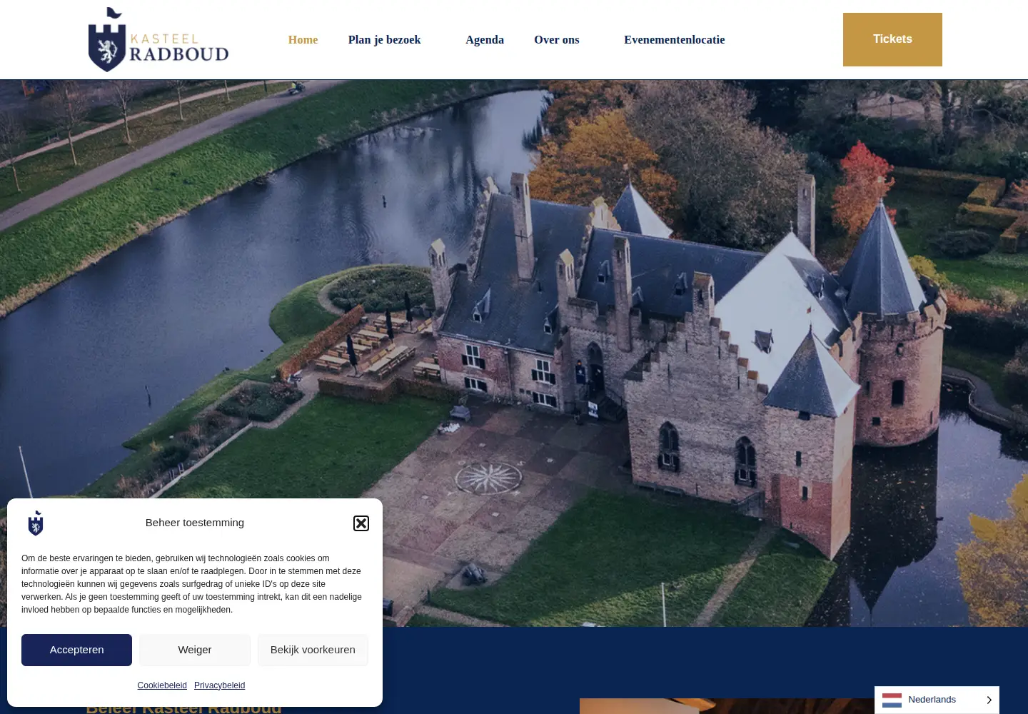 Captured homepage of kasteelradboud.nl in the current scan