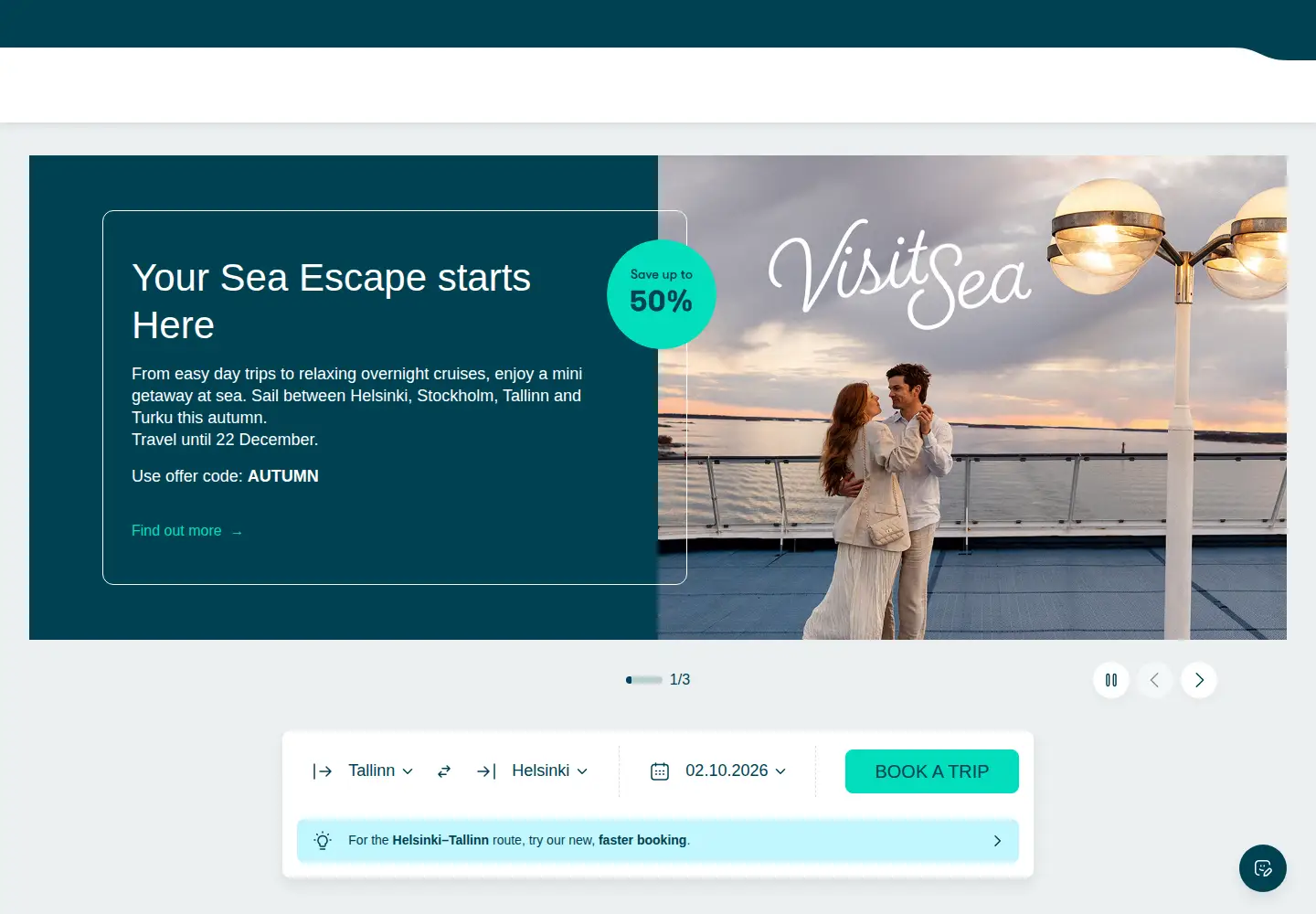 Screenshot of tallink.com
