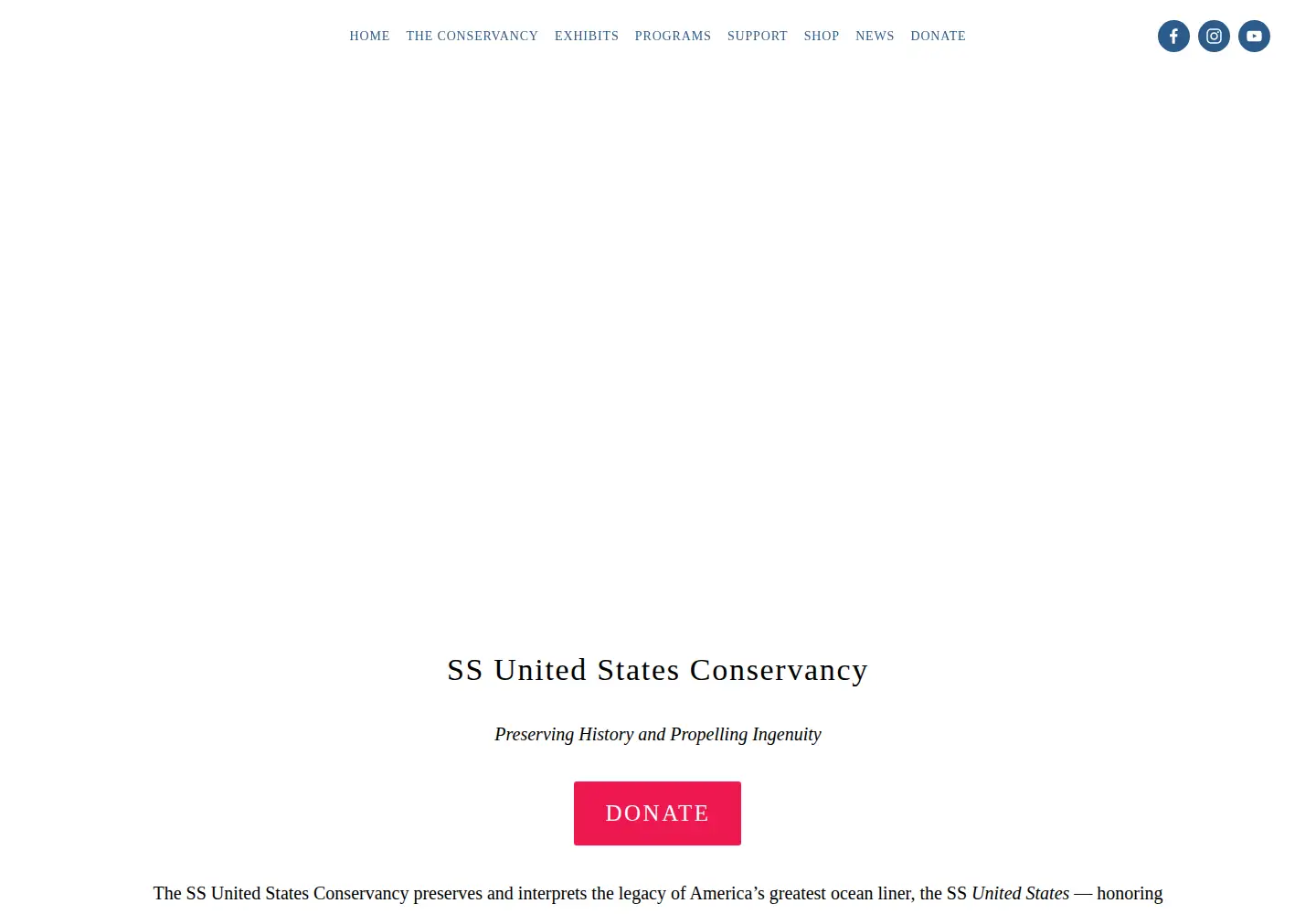 Captured homepage of ssusc.org in the current scan