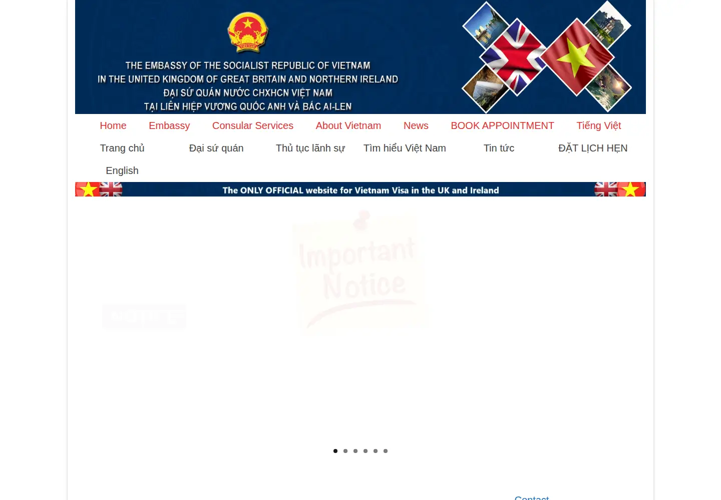 Captured homepage of vietnamembassy.org.uk in the current scan