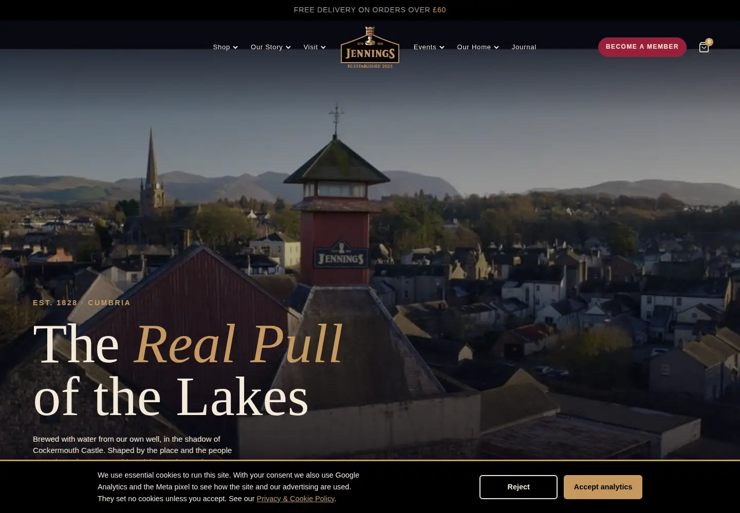 Screenshot of jenningsbrewery.co.uk