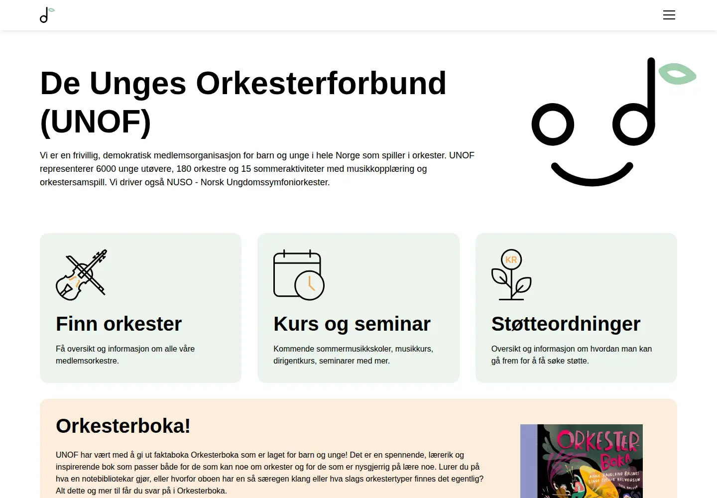 Captured homepage of orkester.no in the current scan