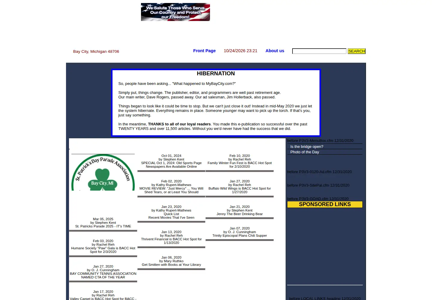 Captured homepage of mybaycity.com in the current scan
