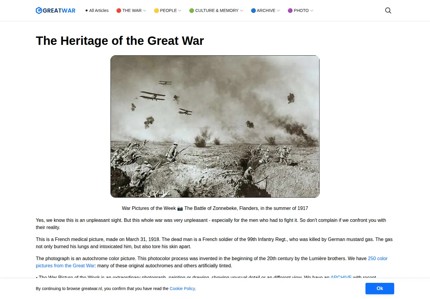 Screenshot of greatwar.nl