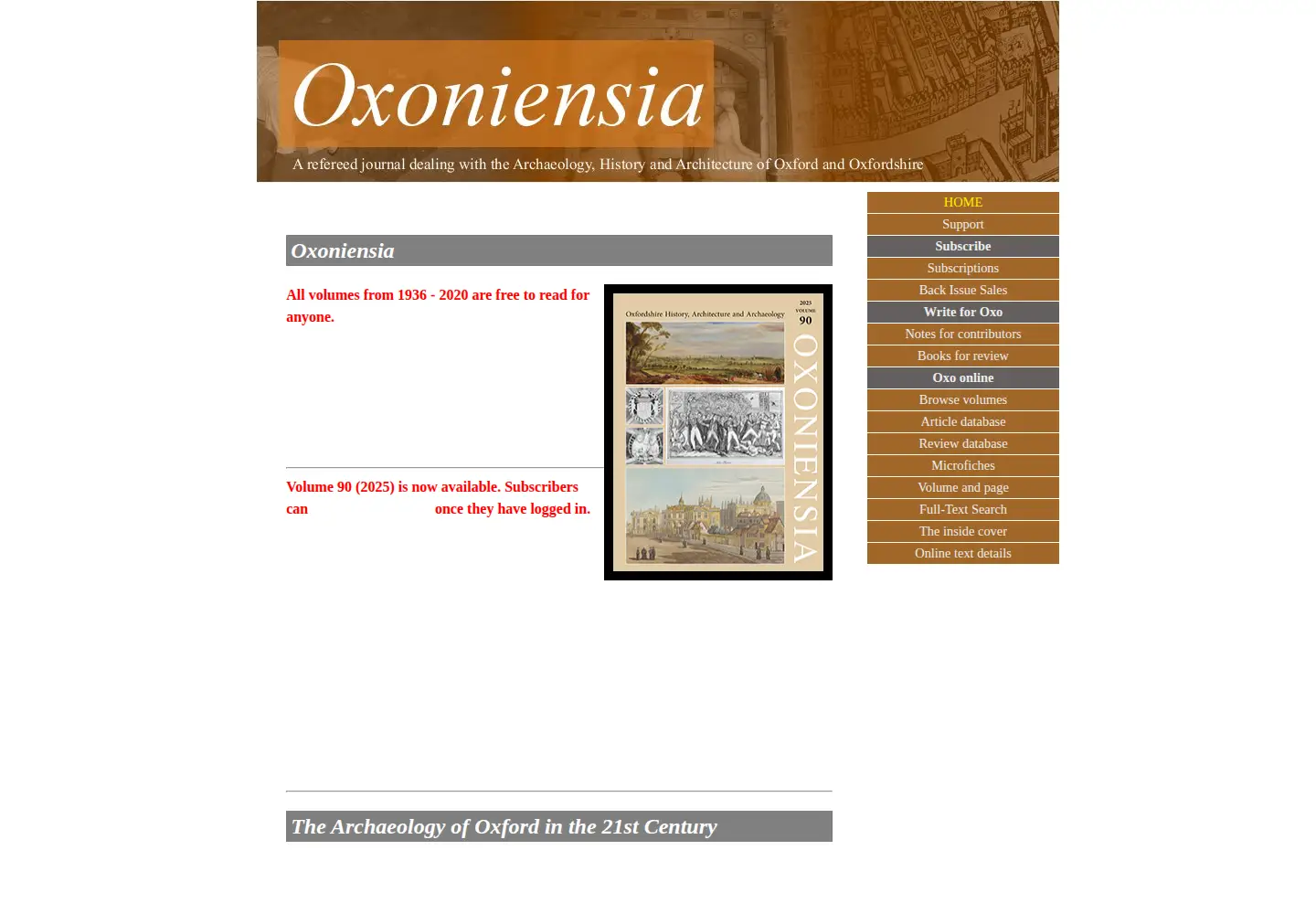 Screenshot of oxoniensia.org