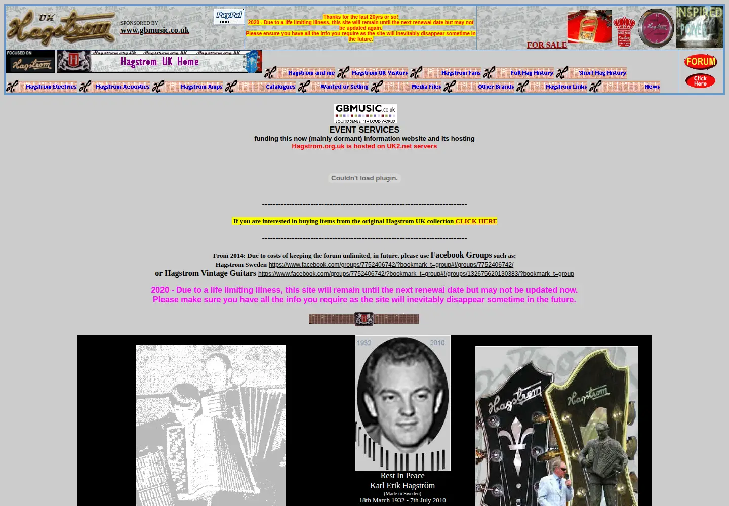 Screenshot of hagstrom.org.uk