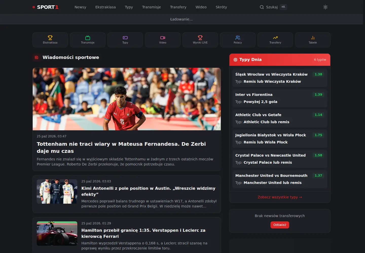 Screenshot of sport1.pl